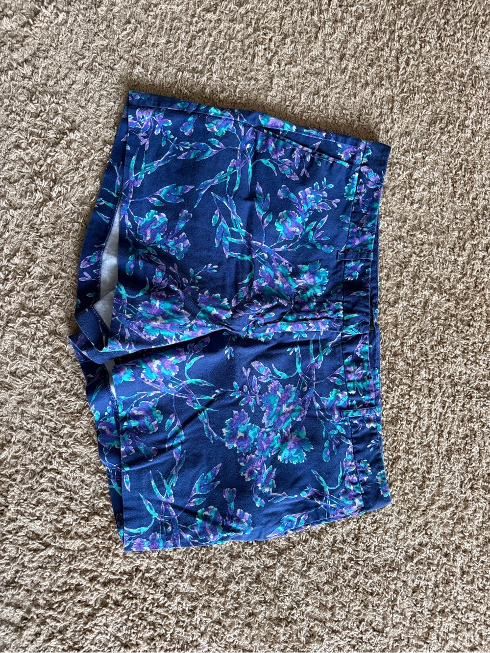 attention Navy Floral Print Women's Shorts